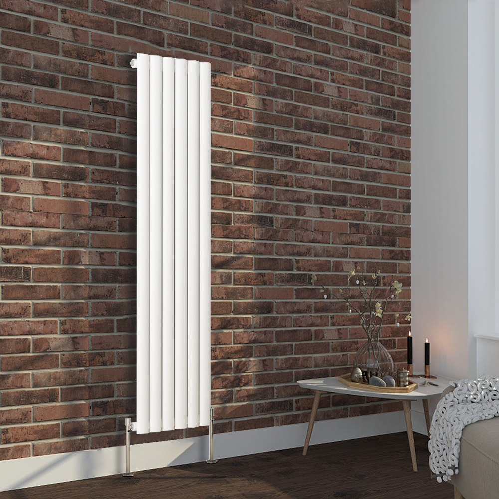 Designer Radiator Vertical Flat Panel Oval Column Heating Single Double