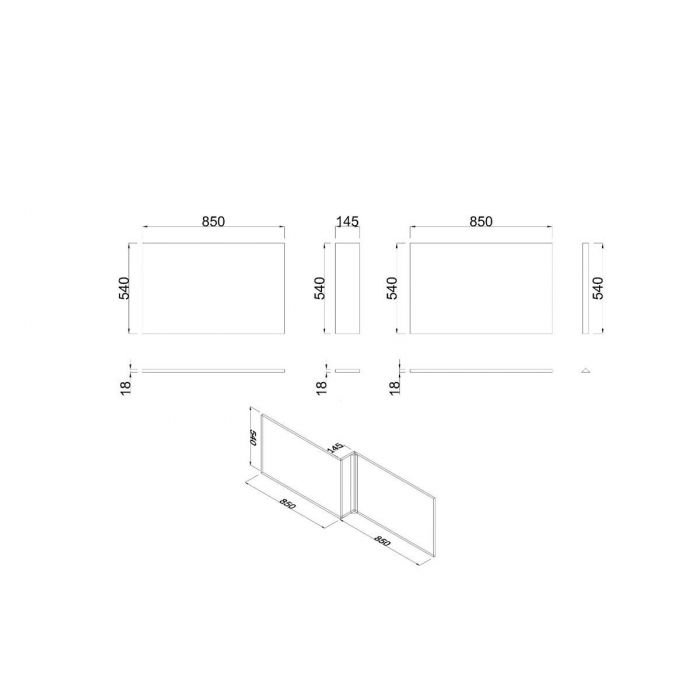 Bathroom MDF Wooden Bath Adjustable Front Side End Panel Easy Cut Sizes