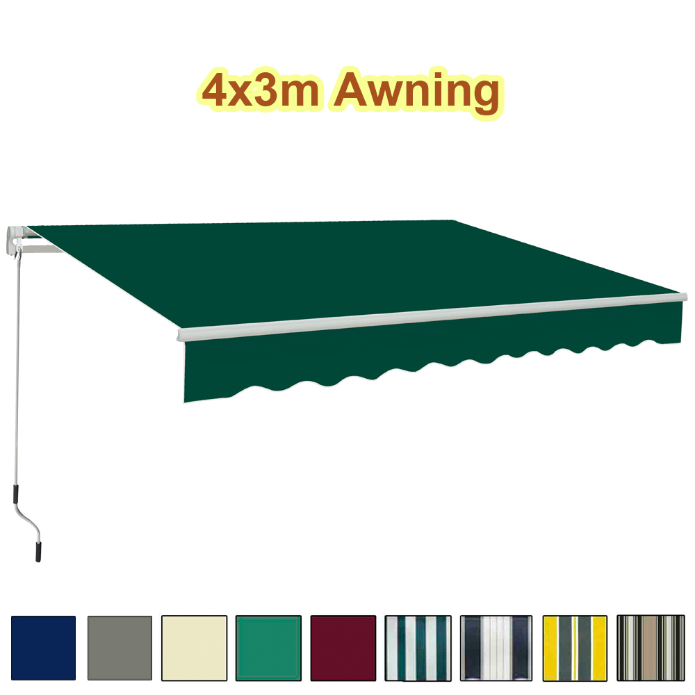Retractable Awning Canopy Patio Garden Sun Shade Shelter Replacement Top Fabric