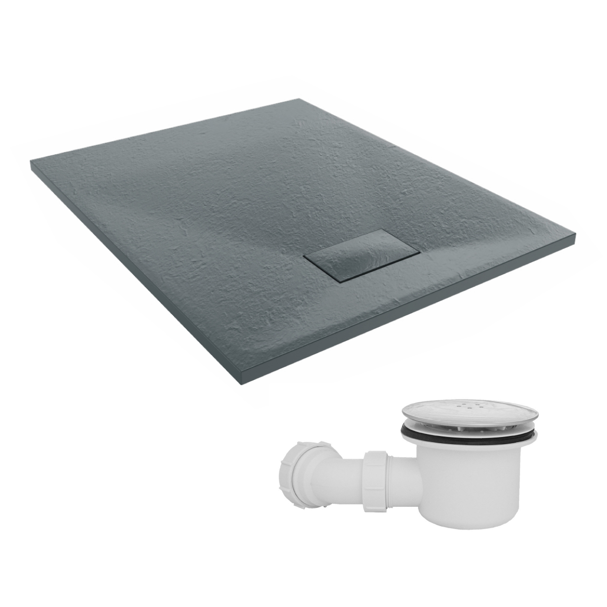Slate Effect Square Rectangle Quadrant Shower Enclosure Wet Room Tray+Free Waste