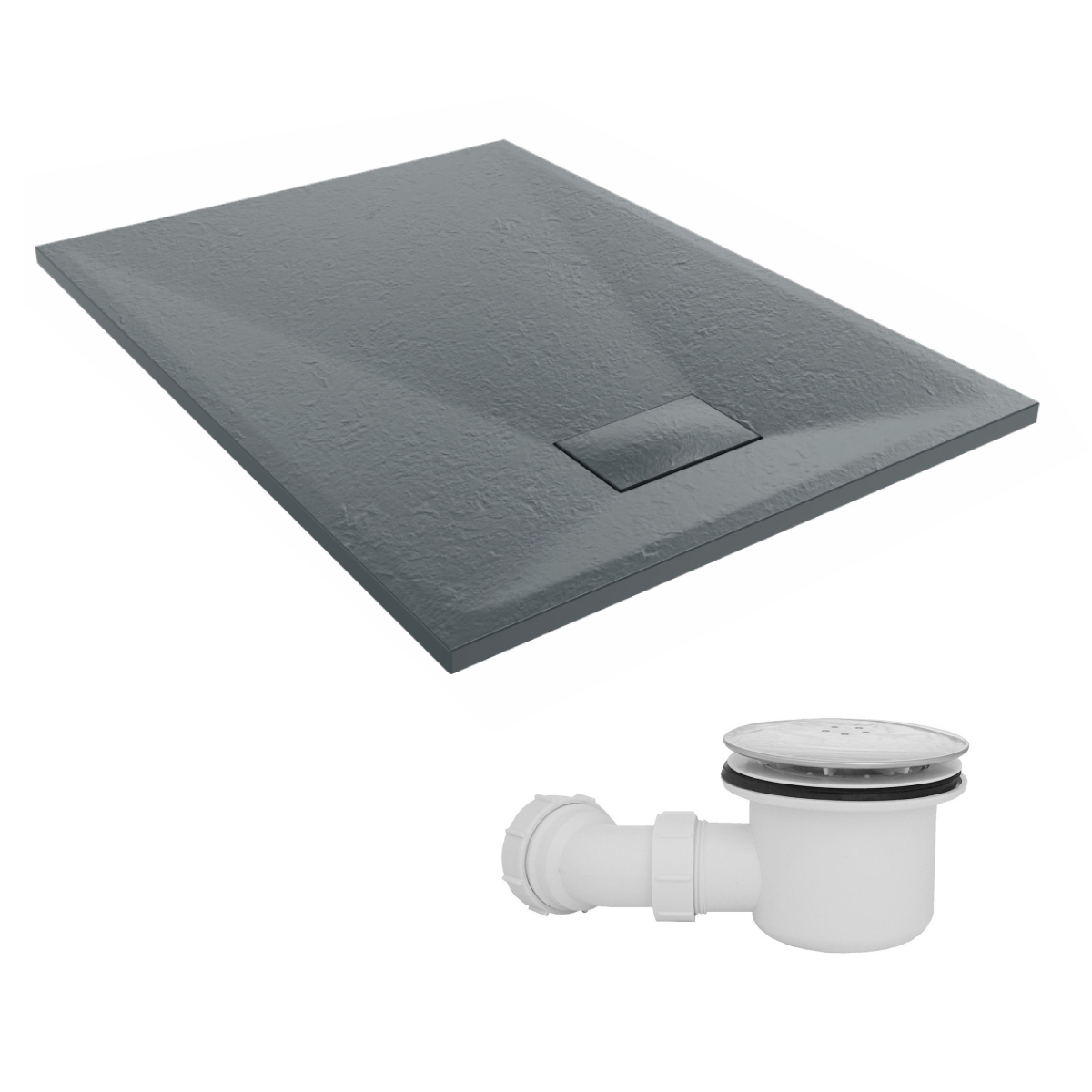 Slate Effect Square Rectangle Quadrant Shower Enclosure Wet Room Tray+Free Waste