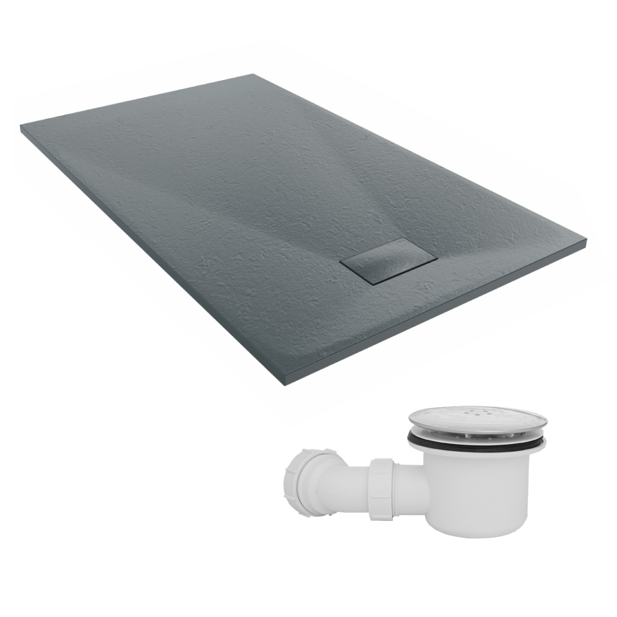 Slate Effect Square Rectangle Quadrant Shower Enclosure Wet Room Tray+Free Waste
