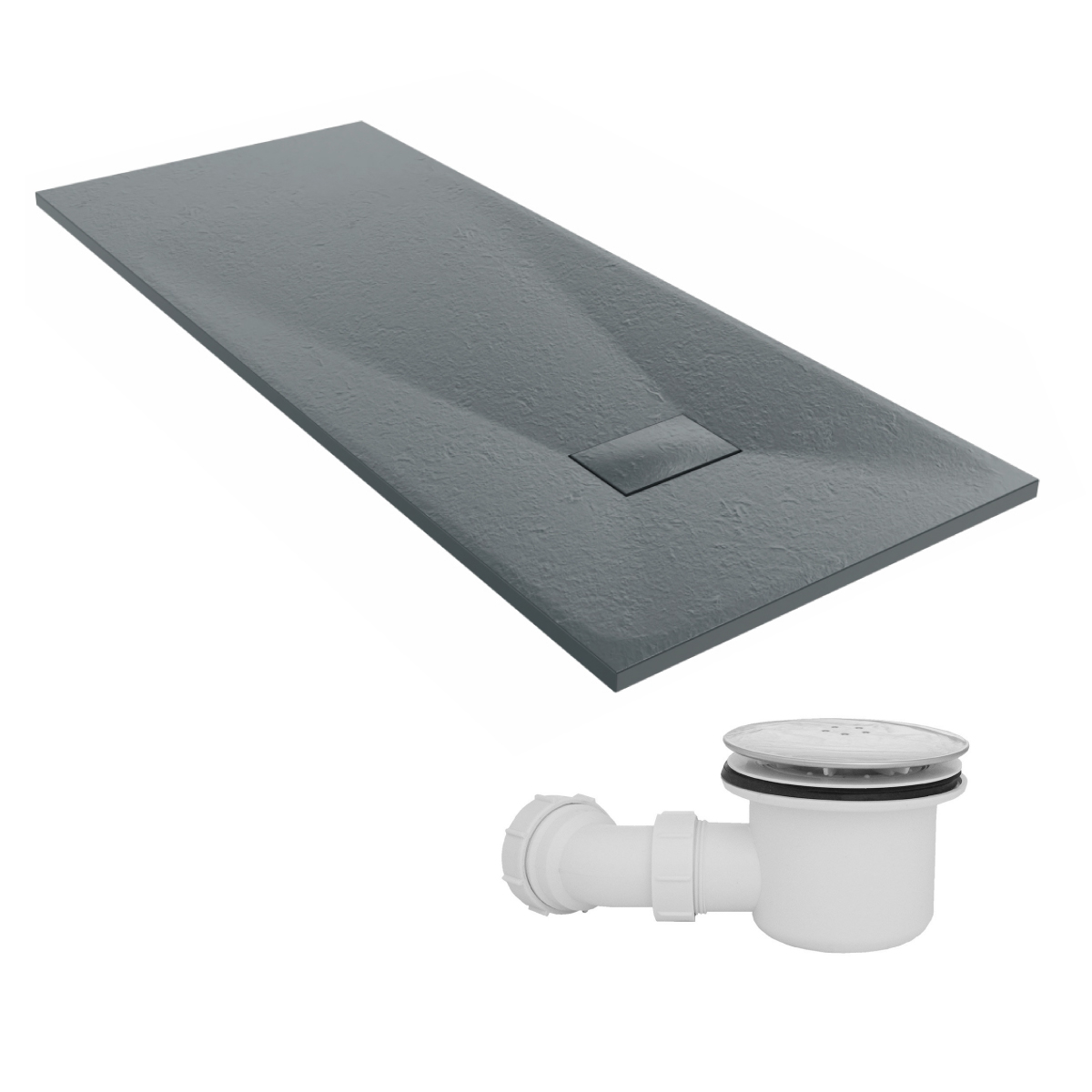 Slate Effect Square Rectangle Quadrant Shower Enclosure Wet Room Tray+Free Waste