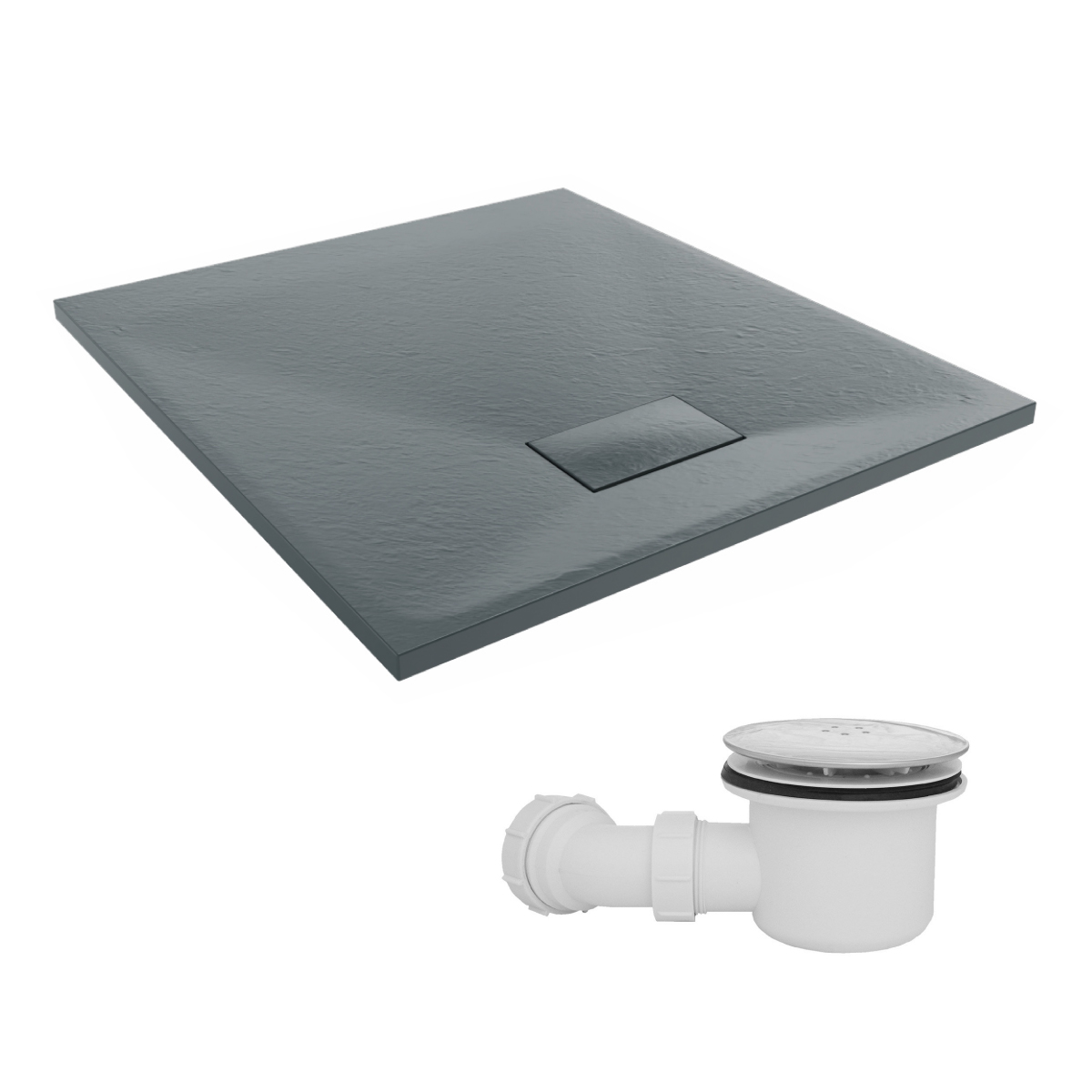 Slate Effect Square Rectangle Quadrant Shower Enclosure Wet Room Tray+Free Waste