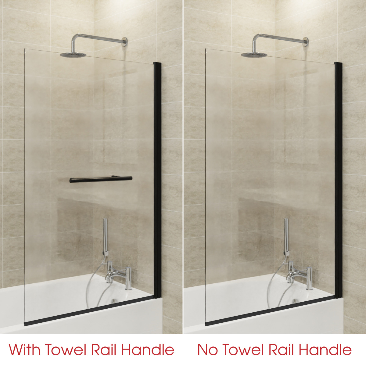 Matte Black Pivot Curved P Bath Shower Screen Glass Door L Shaped Hinged Panel