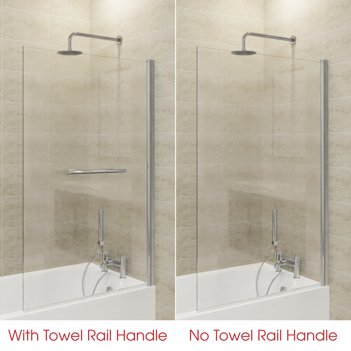 Chrome Pivot P L Shaped Curved Square Hinged Bath Shower Screen Glass Door Panel