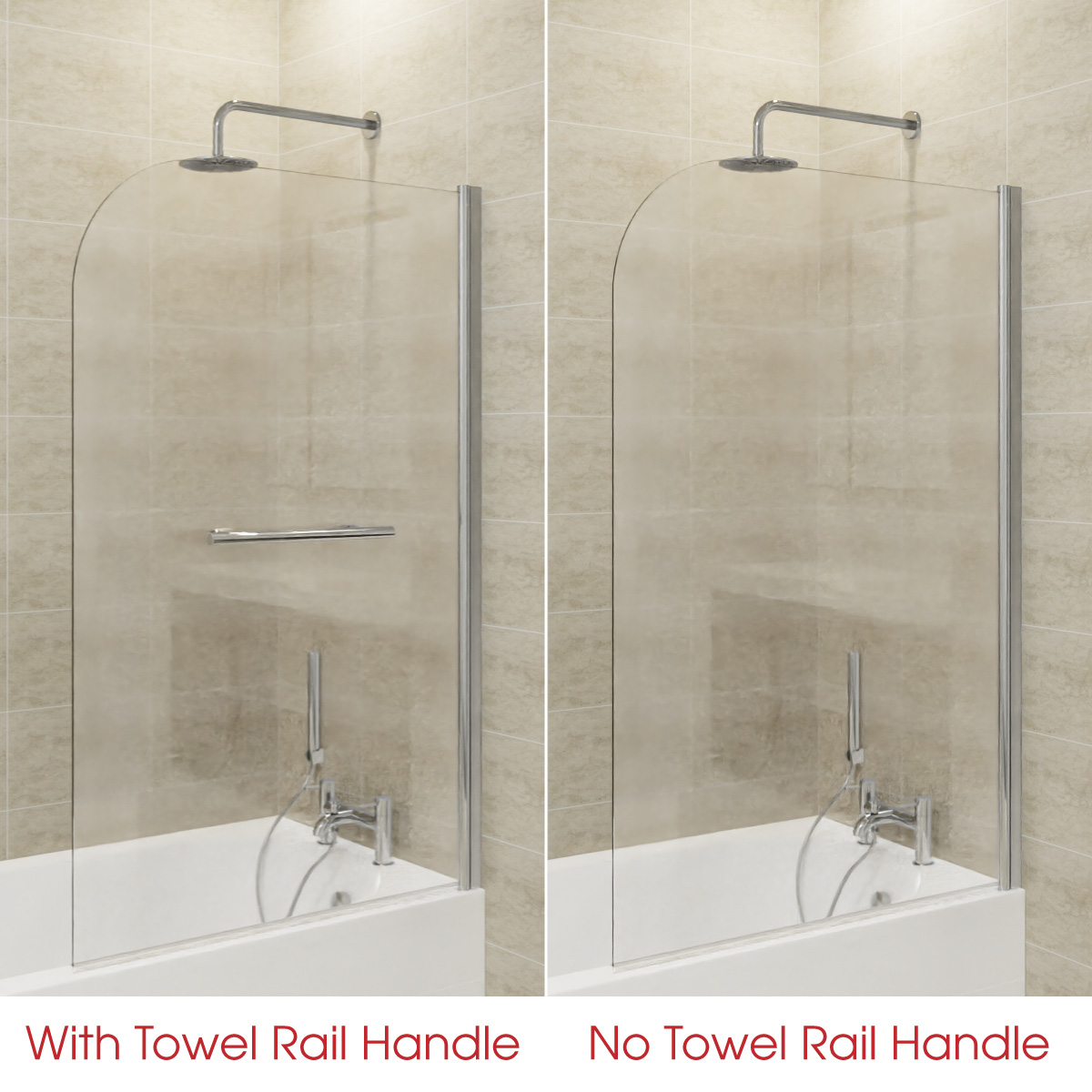 Chrome Pivot P L Shaped Curved Square Hinged Bath Shower Screen Glass Door Panel