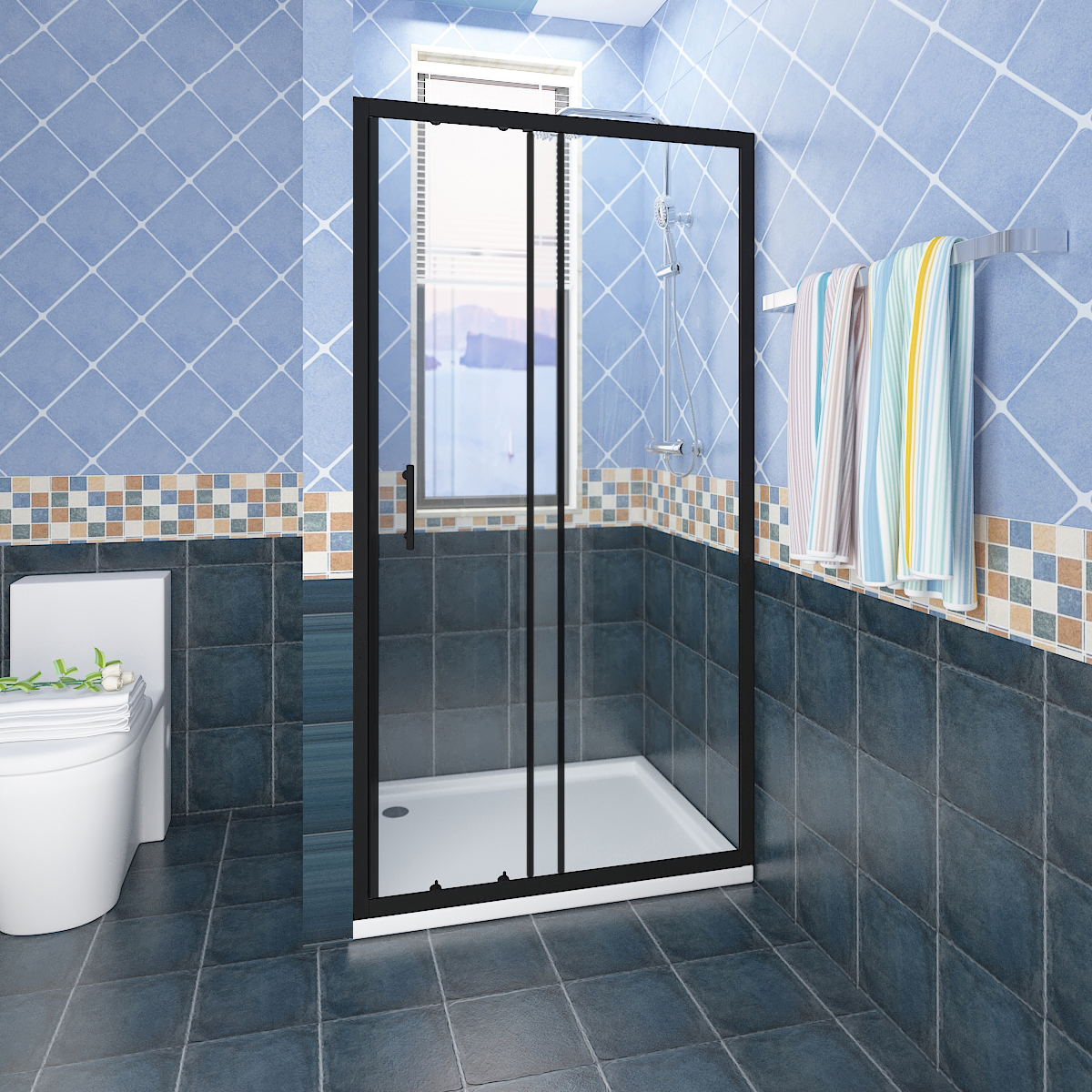 Hinged/Sliding/Bi Fold/Pivot Shower Door and Tray Enclosure Glass Screen Cubicle
