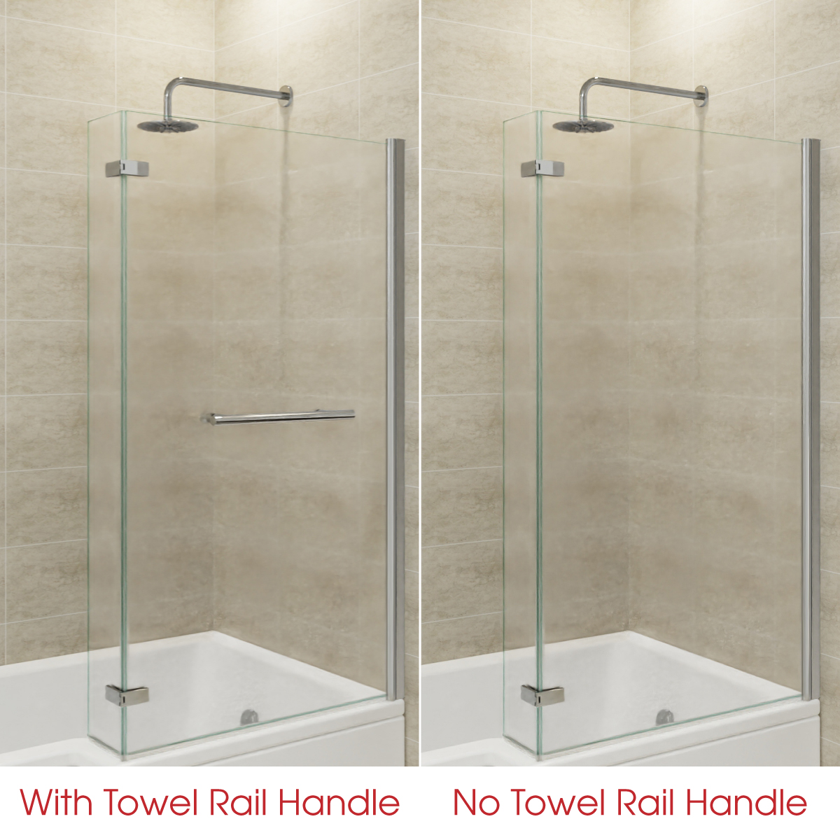 Chrome Pivot P L Shaped Curved Square Hinged Bath Shower Screen Glass Door Panel