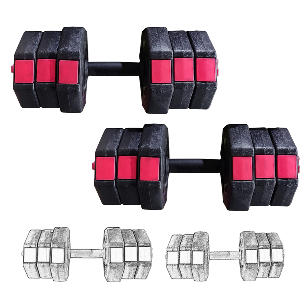 Dumbbells Set Cement Filling Weight Plates Kit Barbell Lifting Bars