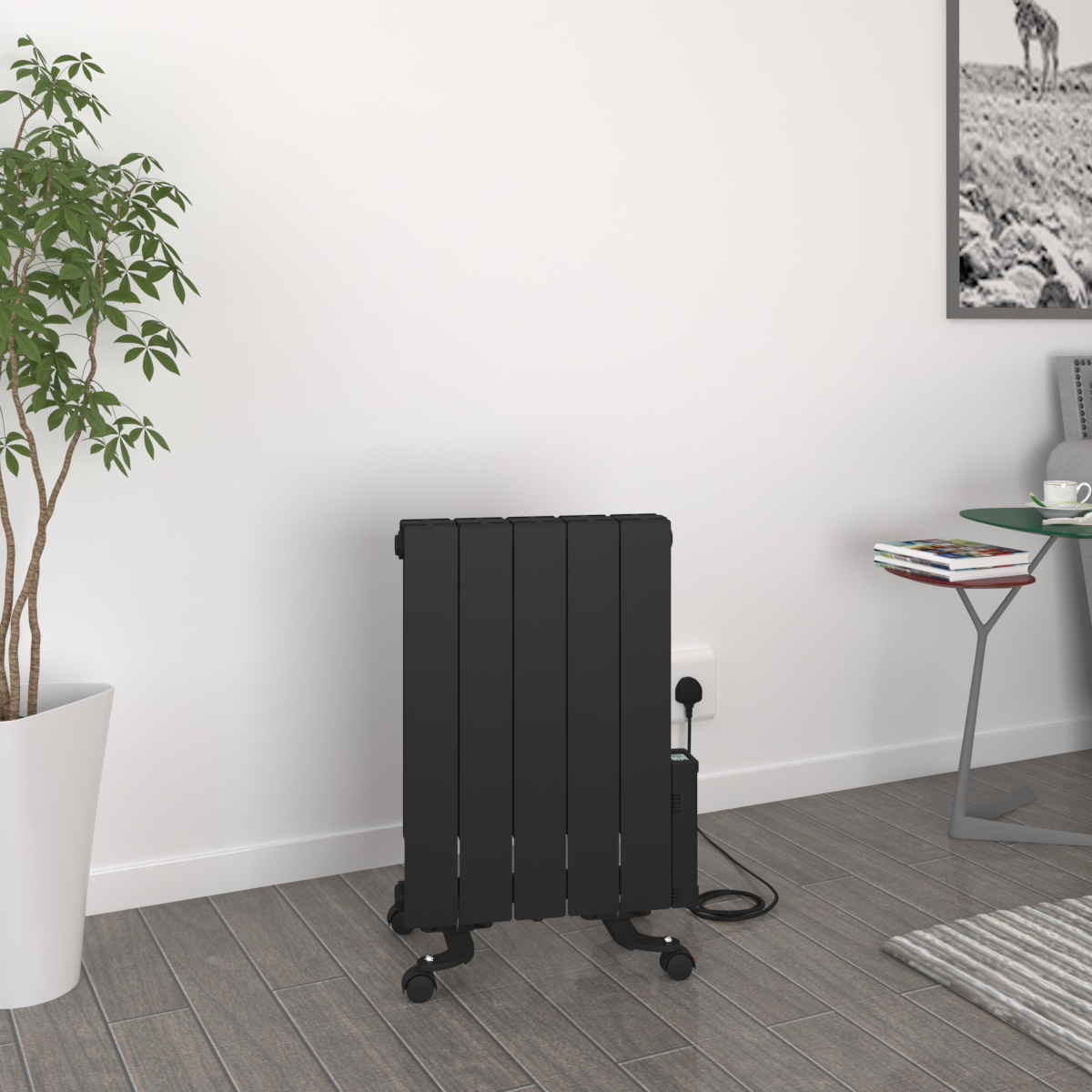 Electric Radiator Electric Oil Filled Radiator Thermostat Timer WiFi Heater Portable Wall ...