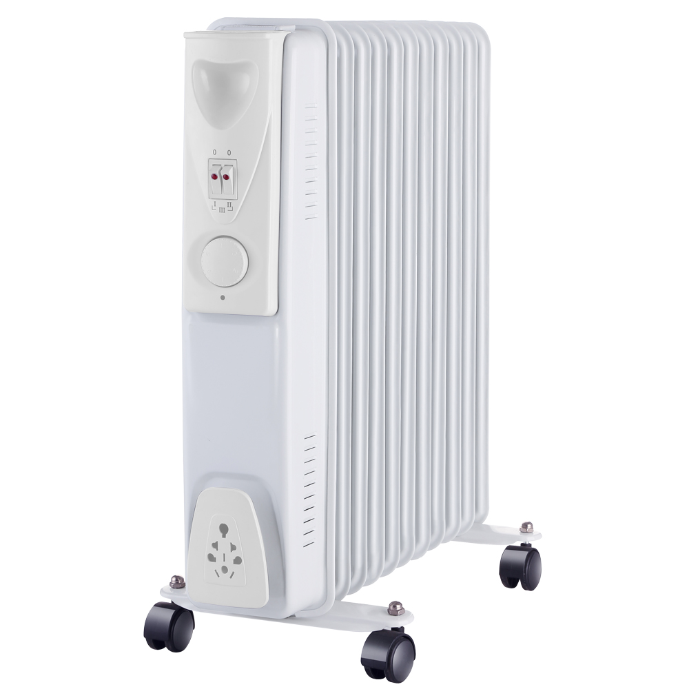 2500W 11 Fin Oil Filled Radiator Portable Electric Heater with