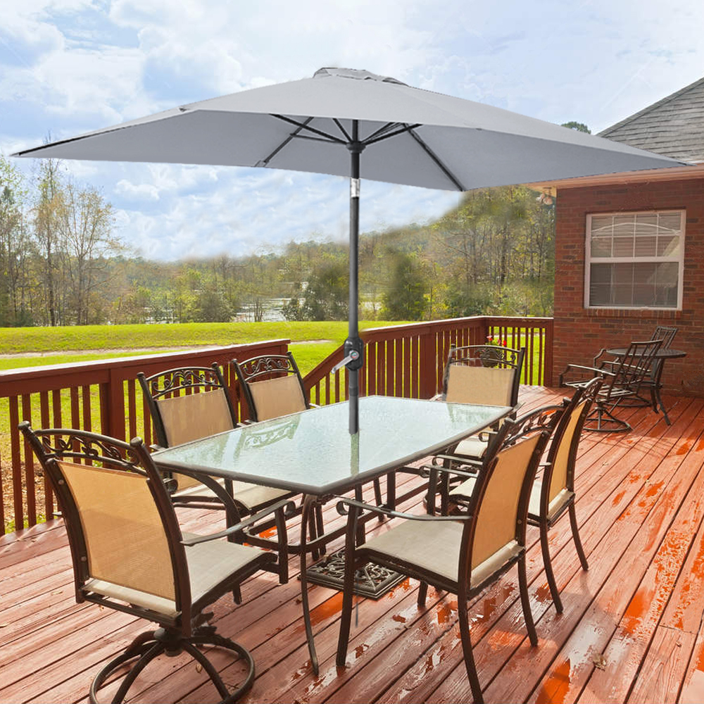 Outdoor Sun Shade Umbrella Patio Garden Parasol Rectangular Crank Tilt 3x2 m