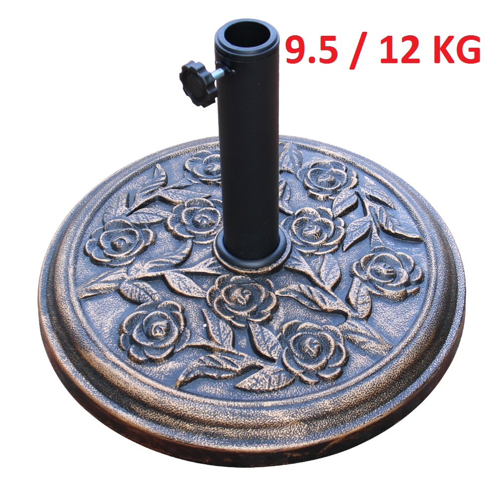 Bronze Cast Iron Effect Parasol Base Heavy Duty Garden Umbrella Stand