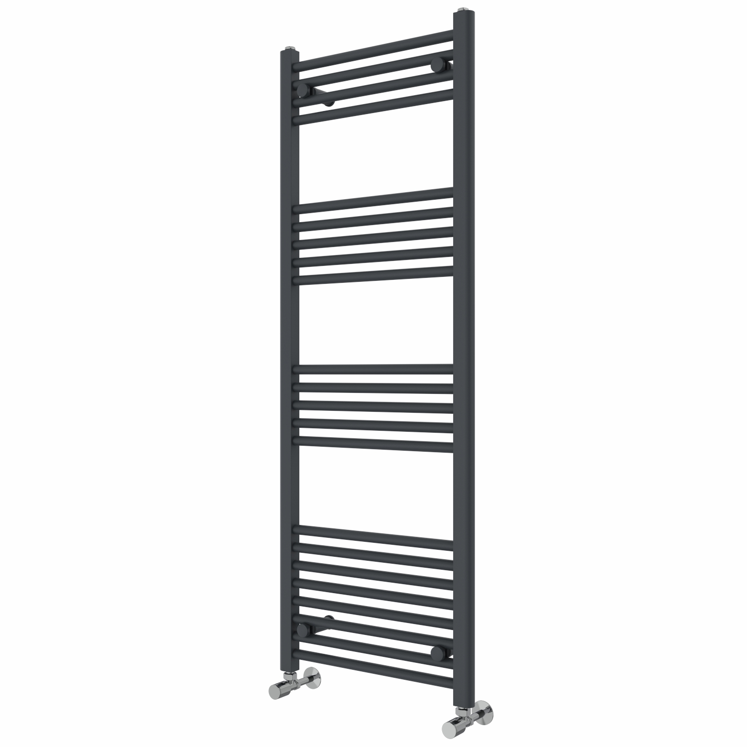 Anthracite Flat Panel Oval Column Designer Radiator Straight Heated Towel Rail