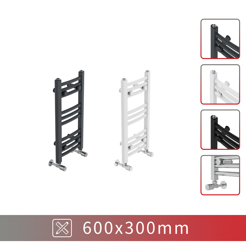 Bathroom Heated Towel Rail Radiator Straight Curved Heating Ladder Warmer Modern
