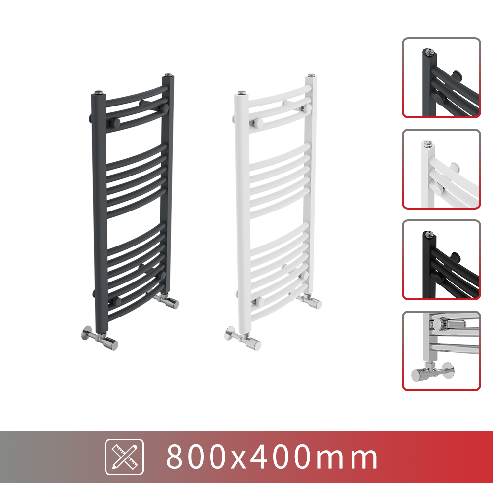 Bathroom Heated Towel Rail Radiator Straight Curved Heating Ladder Warmer Modern