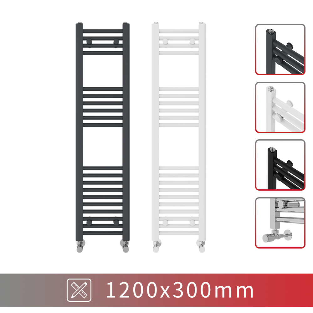 Designer Flat Panel Straight Heated Ladder Towel Rail Bathroom Radiator Rads