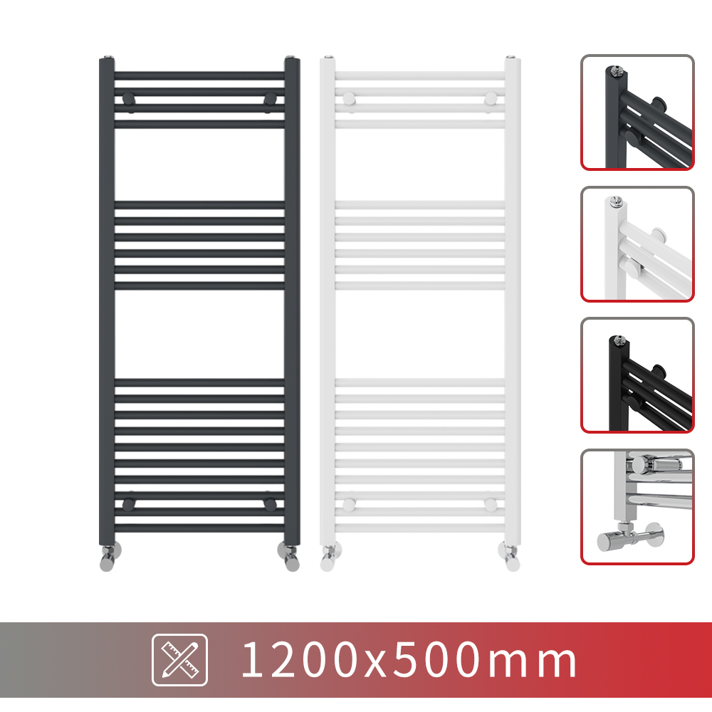 Bathroom Heated Towel Rail Radiator Straight Curved Heating Ladder Warmer Modern