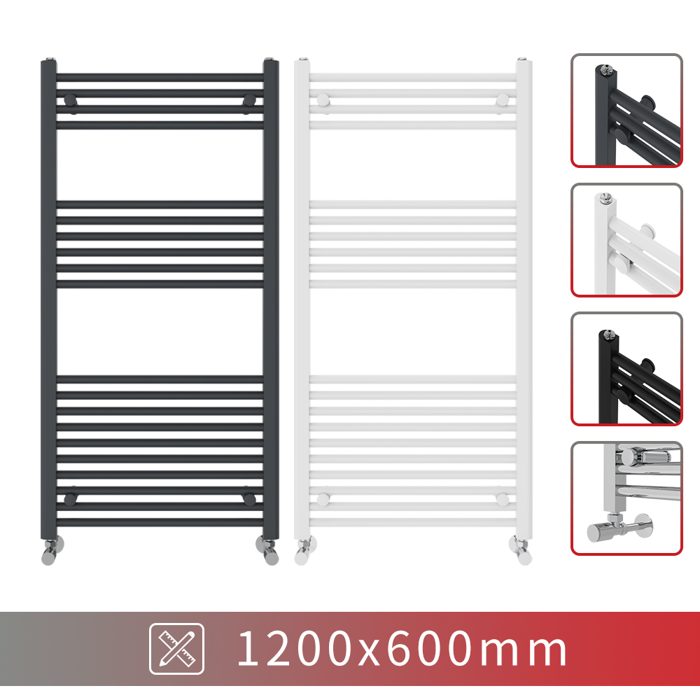 Bathroom Heated Towel Rail Radiator Straight Curved Heating Ladder Warmer Modern