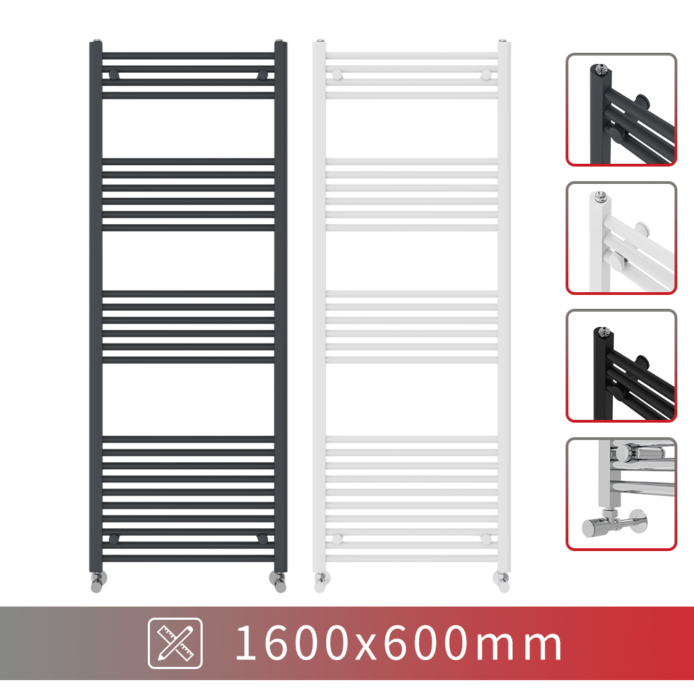 Bathroom Heated Towel Rail Radiator Straight Curved Heating Ladder Warmer Modern