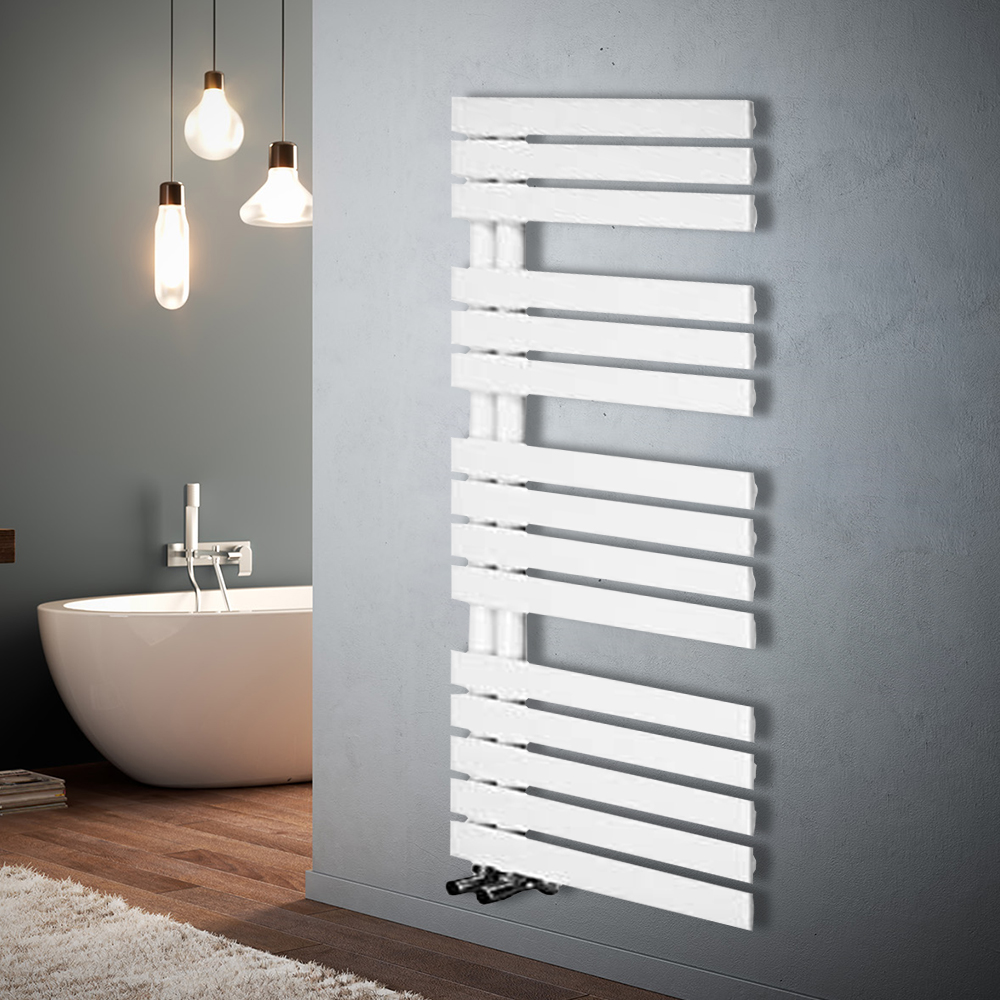 Designer Flat Panel Heated Bathroom Towel Rail Radiator Warmer Chrome