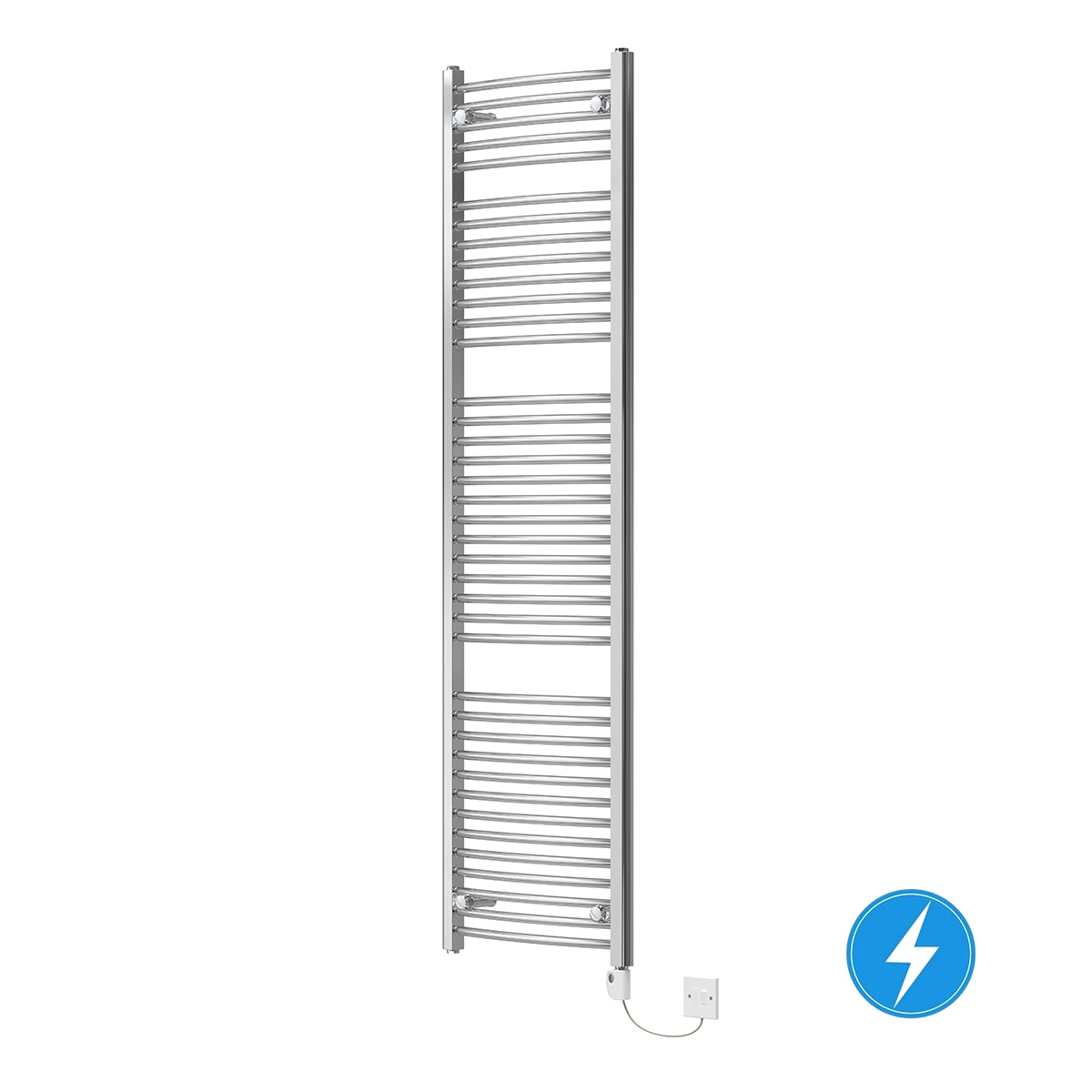 Bathroom Straight Curved Electric Heated Towel Rail Ladder Radiator Chrome White