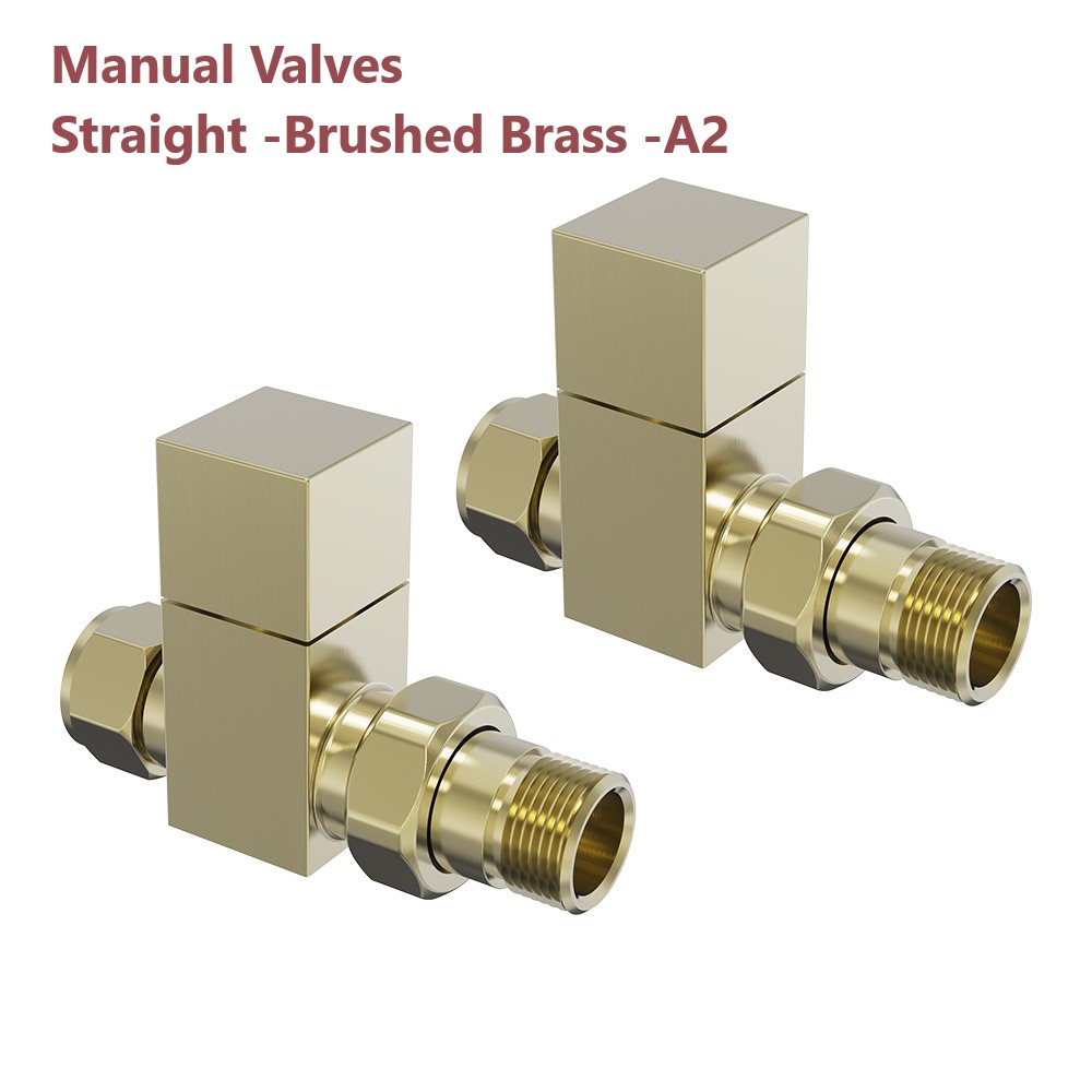 Thermostatic Manual Lockshield Radiator Valves 15mm Angled Straight Corner Pair
