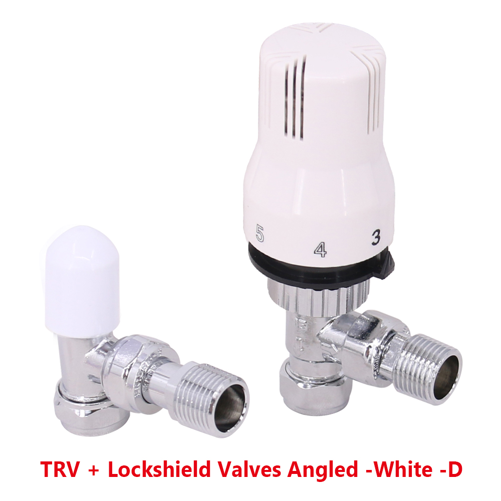 Thermostatic Manual Lockshield Radiator Valves 15mm Angled Straight ...