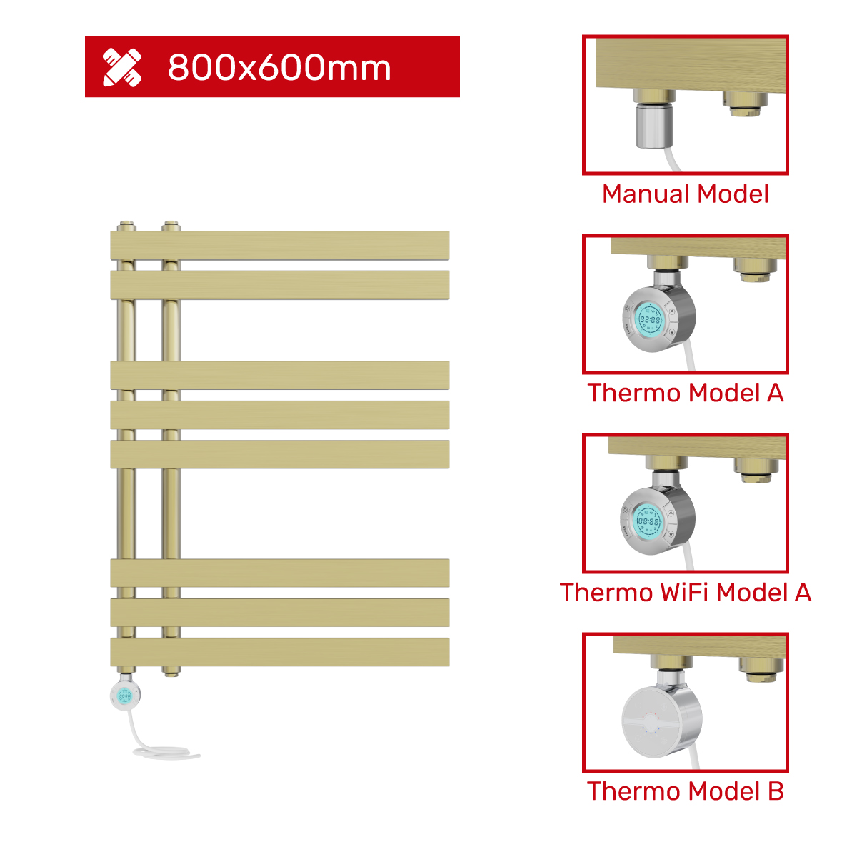 Prefilled Electric D shape Bathroom Heated Towel Rail Radiator Ladder Warmer UK