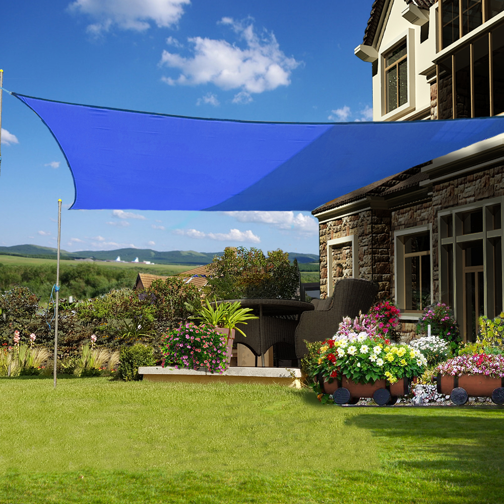 4m x 4m Sun Shade Sail Garden Patio Sunscreen Awning Canopy Screen 98% ...