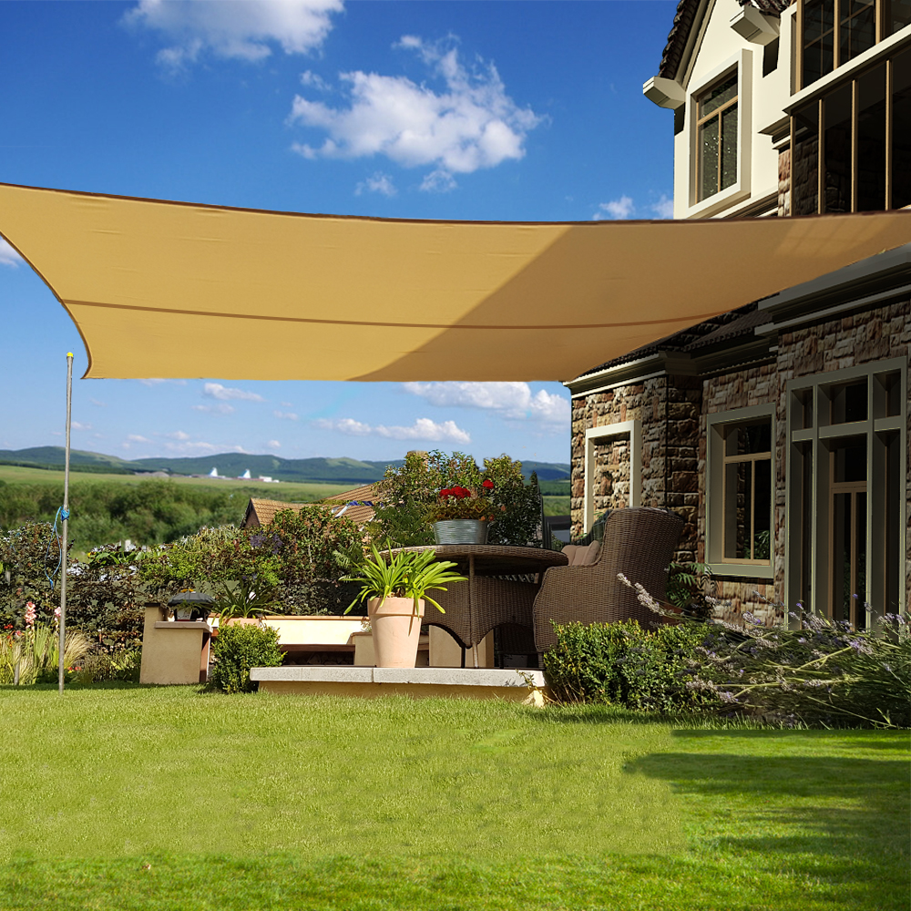 5m x 4m Garden Sun Shade Sail Cover 98% UV Block Sunscreen Patio Awning ...