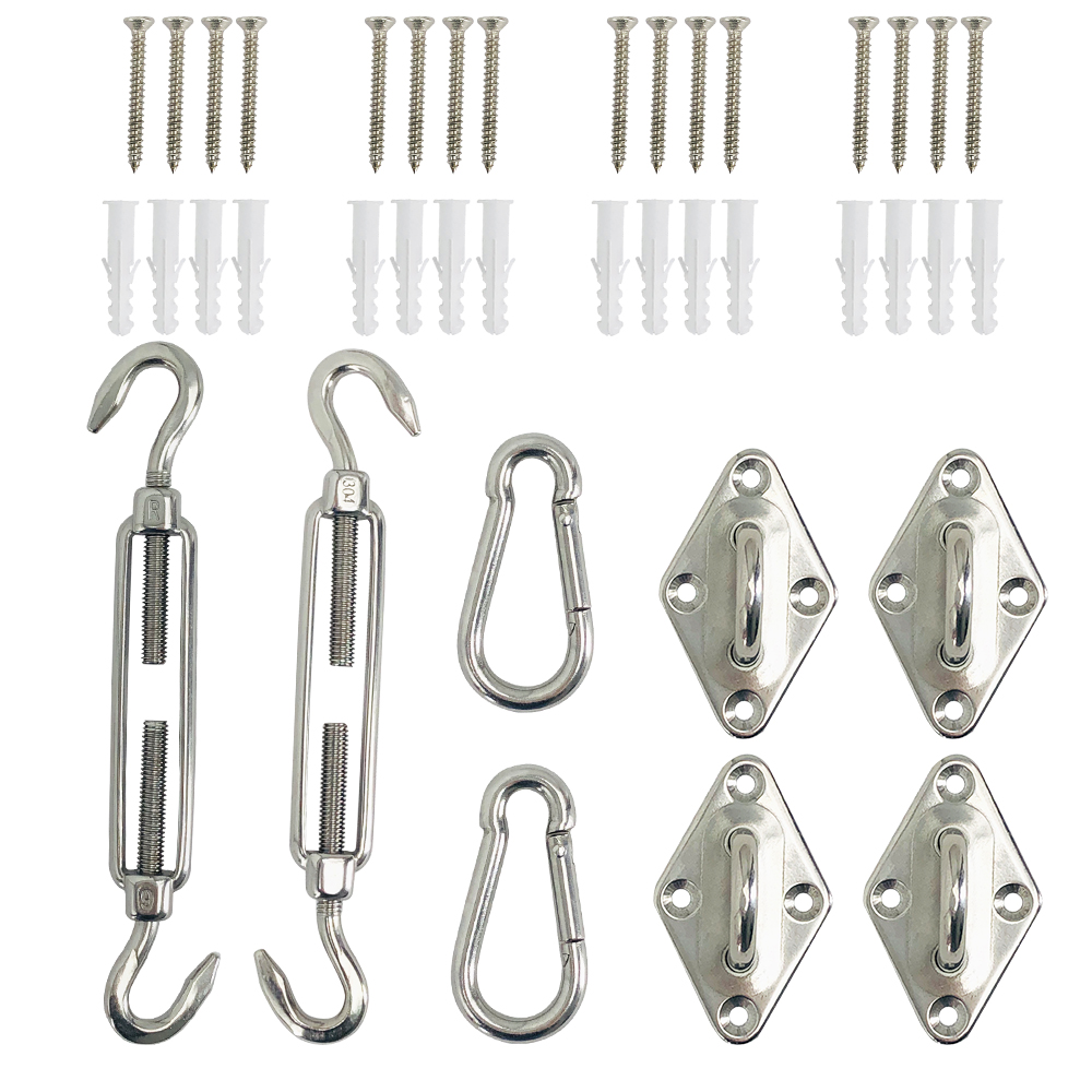 Sun Sail Shade Fixing Accessory Kit Hardware Fittings Garden Sailing Rods Pole