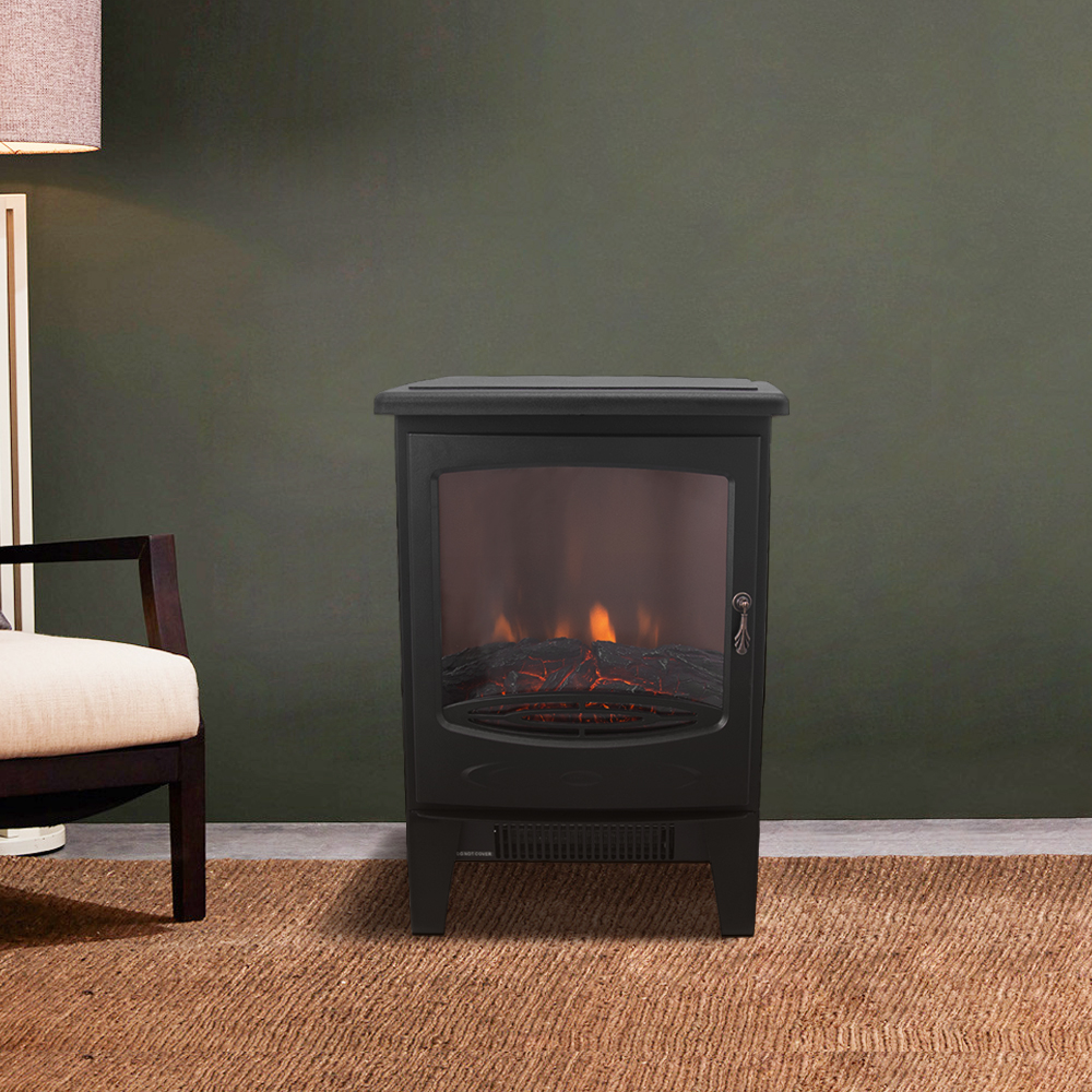 Modern Electric Fireplace Heater LED Flame Effect Stove Fire Place