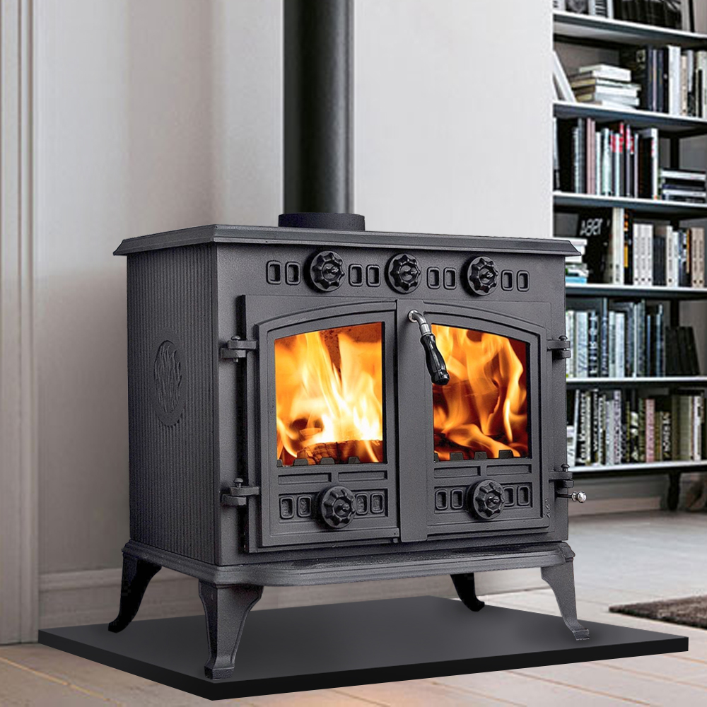 12KW Traditional Cast Iron Wood Burning Stove MultiFuel WoodBurner Log